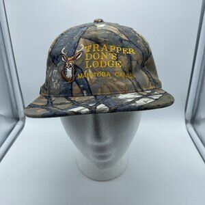 Trapper Don's Lodge Manitoba Canada Camo Hat Cap Adjustable Strap-back